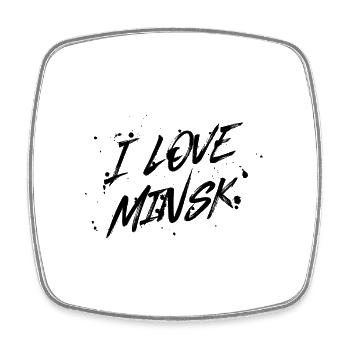 I Love Minsk - Square fridge magnet - white - Front