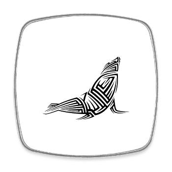 Tatouage tribal de phoque - Magnet carré - blanc - Devant