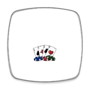 Fold They Must Card Games Poker Card Player Poker - Viereckiger Kühlschrankmagnet - Weiß - Vorne