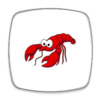 Homard Comic Animal - Magnet carré - blanc - Devant