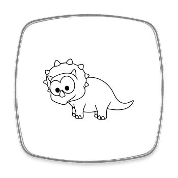 Dinosaur triceratops comic - Square fridge magnet - white - Front