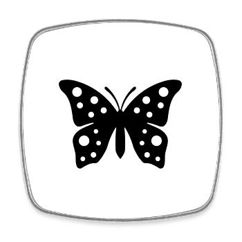 Symbole du papillon - Magnet carré - blanc - Devant