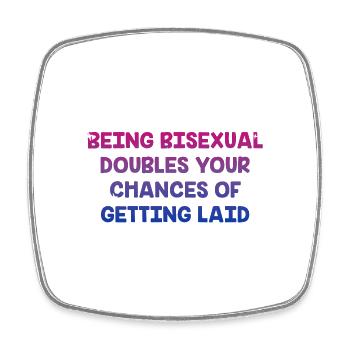 Double vos chances de devenir bisexuel couché - Magnet carré - blanc - Devant