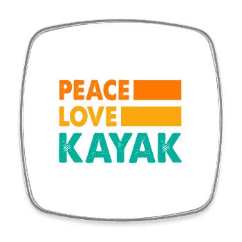 Peace Love Kayak Canoe Kayaking Rower Rowing Paddl - Viereckiger Kühlschrankmagnet - Weiß - Vorne