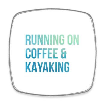 Running On Coffee And Kayaking Canoe Rowing Paddle - Viereckiger Kühlschrankmagnet - Weiß - Vorne