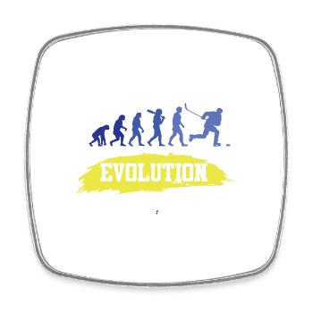 ice hockey lustig evolution - Viereckiger Kühlschrankmagnet - Weiß - Vorne