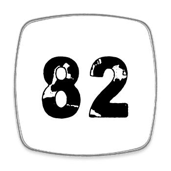 82 Number jersey - Square fridge magnet - white - Front
