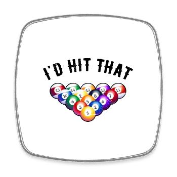 Id Hit That Billard Player Pool Billard Snooker Po - Square fridge magnet - white - Front