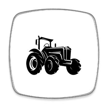 Traktor Bauer Farmer Symbol - Viereckiger Kühlschrankmagnet - Weiß - Vorne