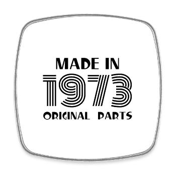 Made in 1973 All Original Parts - Square fridge magnet - white - Front