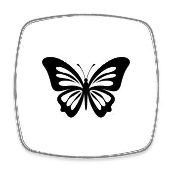 Papillon - Magnet carré - blanc - Devant