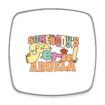Somebody's Feral Abuela Spanish Grandma Wild - Viereckiger Kühlschrankmagnet - Weiß - Vorne