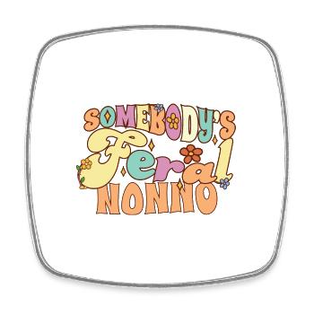 Somebody's Feral Nonno Italian Grandpa Funny - Square fridge magnet - white - Front