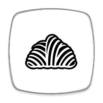 crescent - Square fridge magnet - white - Front