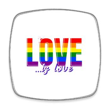L'amour est l'amour cadeau de chemise rétro LGBTQ - Magnet carré - blanc - Devant