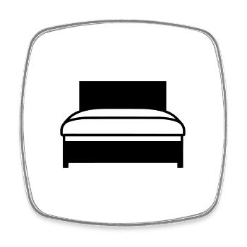 Bett - Viereckiger Kühlschrankmagnet - Weiß - Vorne