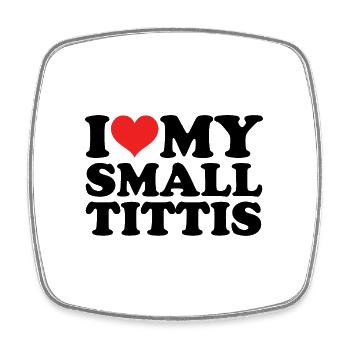 Kleine Brüste Titties Titten Busen Brust Satire - Viereckiger Kühlschrankmagnet - Weiß - Vorne