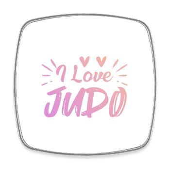 Ich liebe Judo - Viereckiger Kühlschrankmagnet - Weiß - Vorne