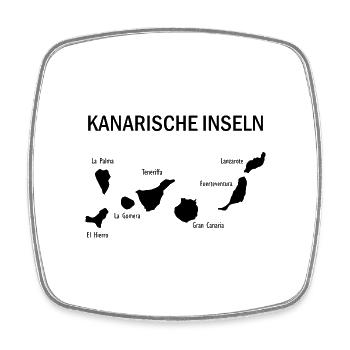 Canary islands Map Kanarische Inseln Karte - Viereckiger Kühlschrankmagnet - Weiß - Vorne