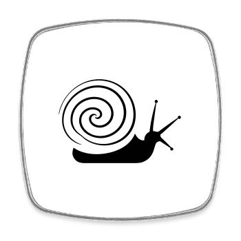 Schnecken - Viereckiger Kühlschrankmagnet - Weiß - Vorne