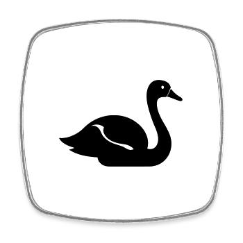Cygne - Magnet carré - blanc - Devant
