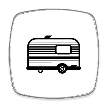 petite caravane - Magnet carré - blanc - Devant