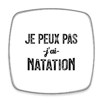 j peux pas j ai natation - Magnet carré - blanc - Devant