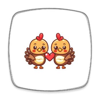 Mournful Couple In Love Animal Valentine's Day - Square fridge magnet - white - Front
