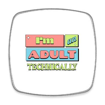 Ich bin ein erwachsenes technisch lustiges Geschenk zum 18. Geburtstag - Viereckiger Kühlschrankmagnet - Weiß - Vorne