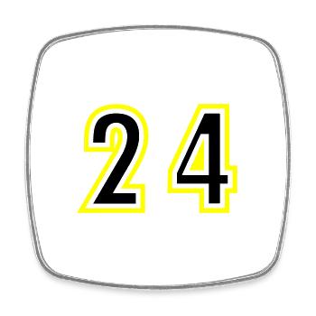 24 Number College - Square fridge magnet - white - Front