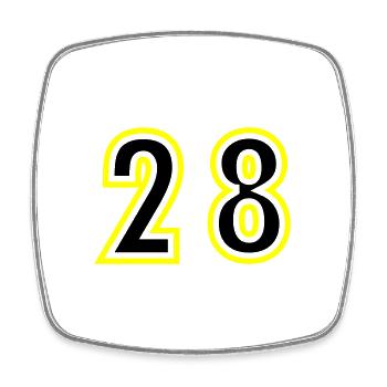 28 Number College - Square fridge magnet - white - Front