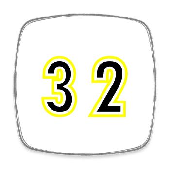 32 Number College - Square fridge magnet - white - Front