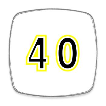 40 Number College - Square fridge magnet - white - Front