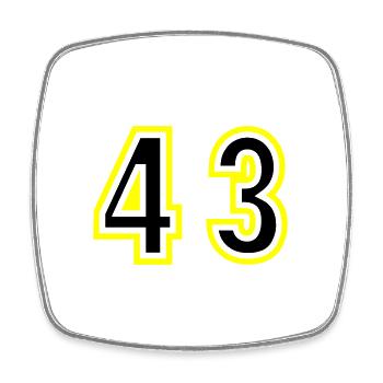 43 Number College - Square fridge magnet - white - Front