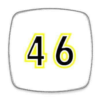 46 Number College - Square fridge magnet - white - Front
