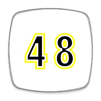 48 Number College - Square fridge magnet - white - Front