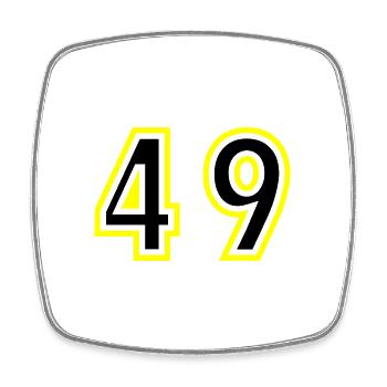 49 Zahl College - Viereckiger Kühlschrankmagnet - Weiß - Vorne