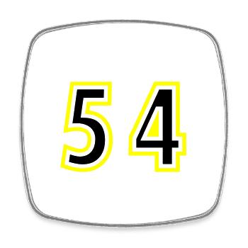 54 Number College - Square fridge magnet - white - Front