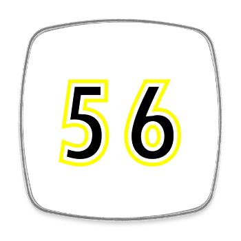 56 Zahl College - Viereckiger Kühlschrankmagnet - Weiß - Vorne