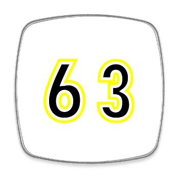 63 Number College - Square fridge magnet - white - Front