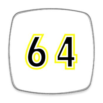 64 Number College - Square fridge magnet - white - Front