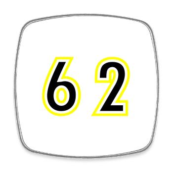 62 Number College - Square fridge magnet - white - Front