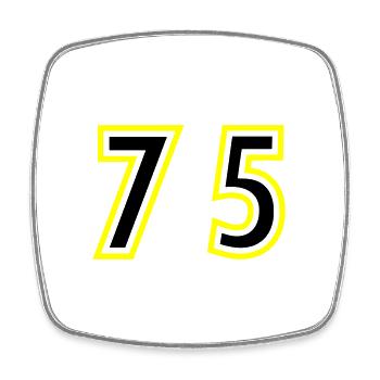 75 Number College - Square fridge magnet - white - Front
