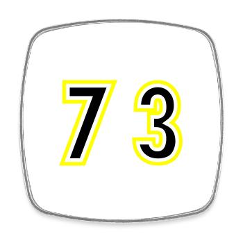 73 Nombre Collège - Magnet carré - blanc - Devant