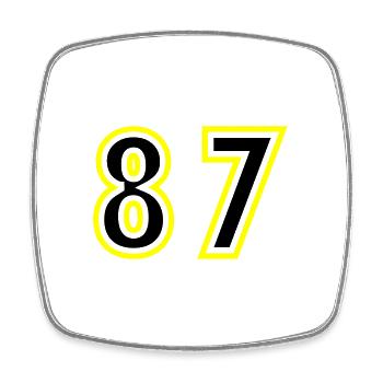 87 Number College - Square fridge magnet - white - Front