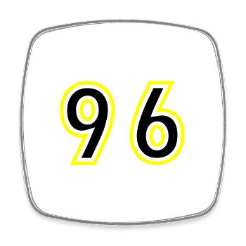 96 Nombre Collège - Magnet carré - blanc - Devant