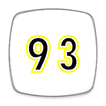 93 Number College - Square fridge magnet - white - Front