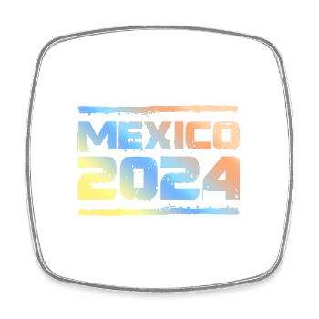 Mexiko 2024 Bunt - Viereckiger Kühlschrankmagnet - Weiß - Vorne