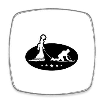 Laisse de mariage jeunes mariés - Magnet carré - blanc - Devant
