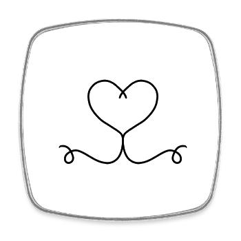 Herz Linie Liebe Form symbol - Viereckiger Kühlschrankmagnet - Weiß - Vorne